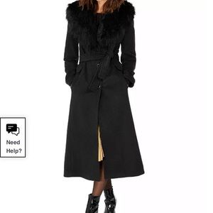 Calvin Klein Maxi Coat w Faux Fur collar **NWOT**